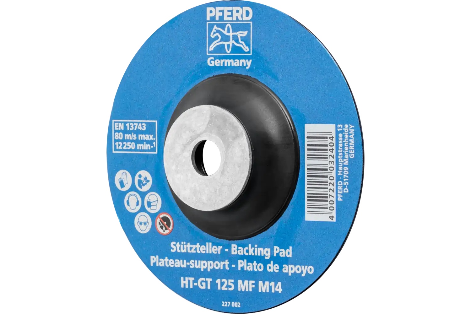 Picture of Pferd Fiber Disc Backing Pad, Temperature Resistant, Hard, 5" Dia, 5/8-11 Nut